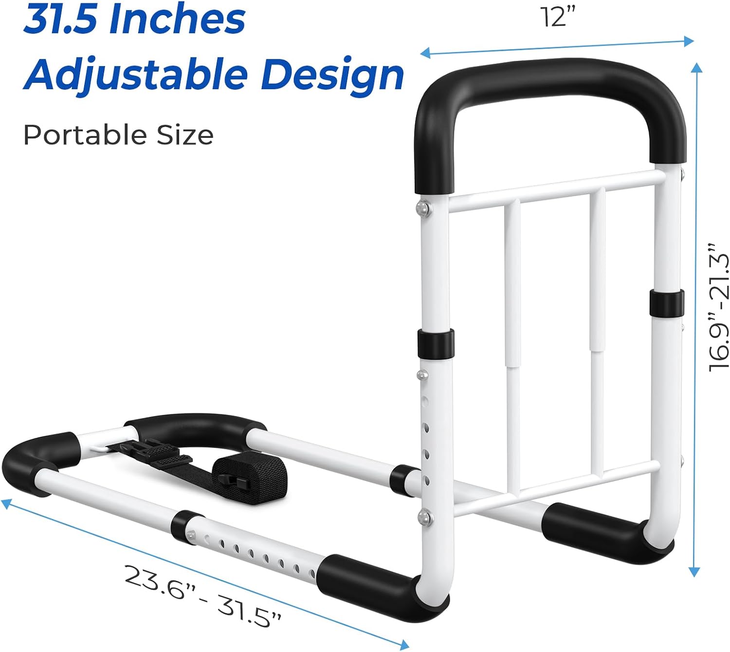 Detalle 2 de BigDolphin BS06 Bed Rail for Seniors, 350 lb Capacity, Adjustable Fit
