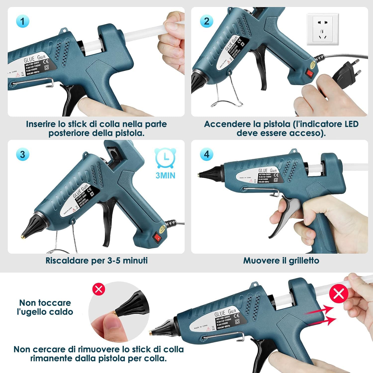 Thumbnail 4 de Pistola Colla a Caldo 100W per bricolage 🛠