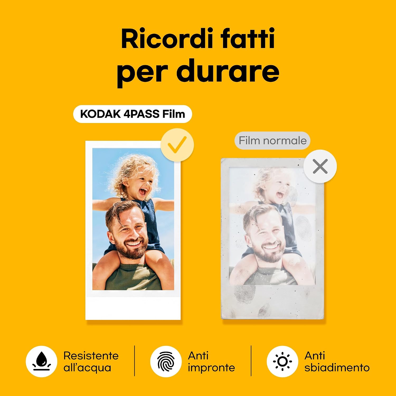 Detalle 2 de KODAK Mini 2 Retro 4PASS: stampante fotografica portatile con carta (5,3x8,6 cm) e pacchetto da 38 fogli, bianco