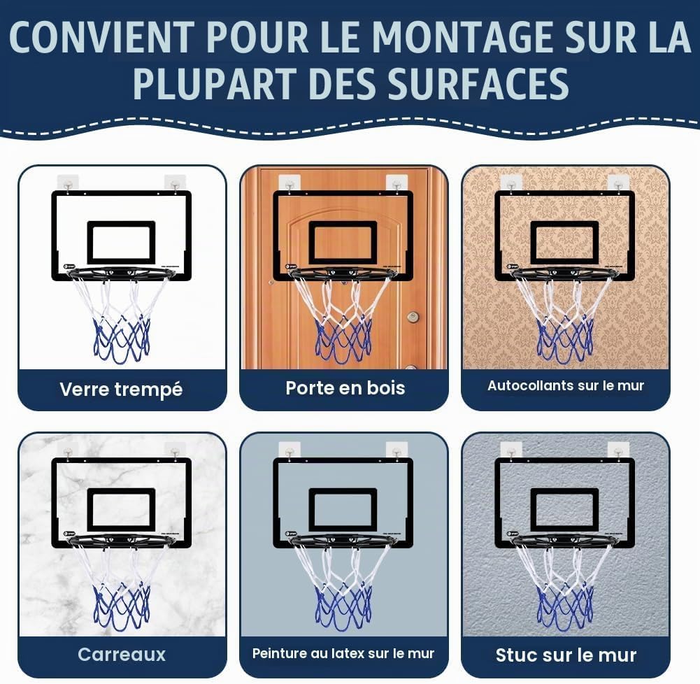 Detalle de OSDUE 3644147 mini-basketbalmand voor binnen met 4 ballen