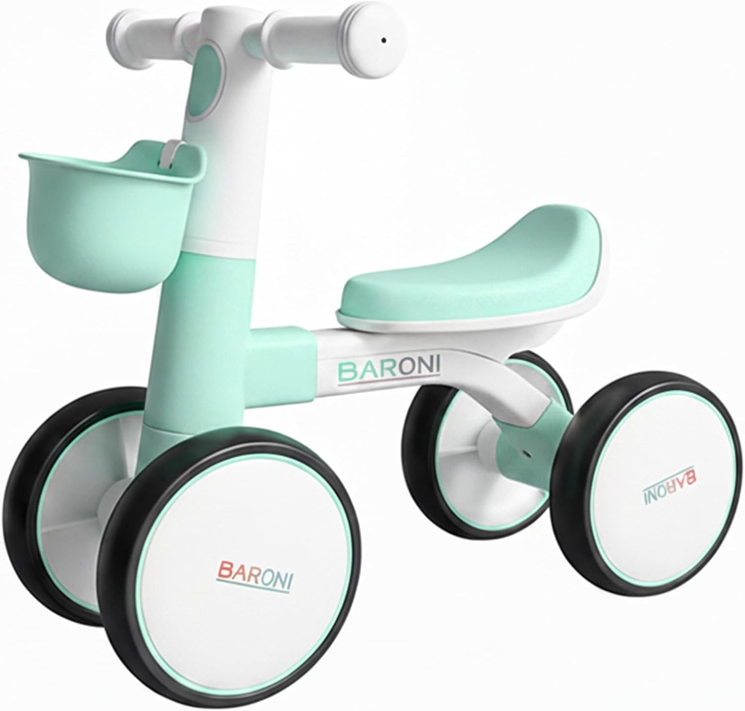 Baroni Toys Bici Senza Pedali Verde a 4 Ruote – Bilanciata per i Primi Passi con Luci e Suoni