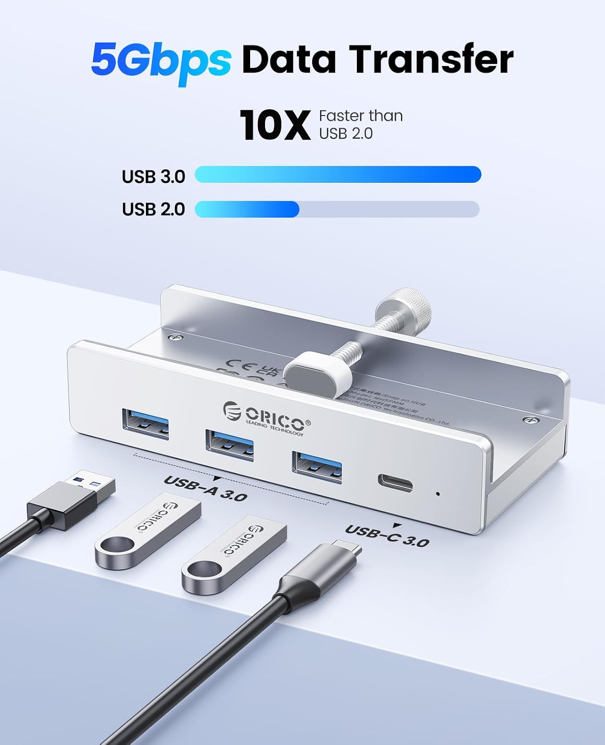 Thumbnail 1 de ORICO Hub USB 3.0 con 4 puertos y cable de 1m