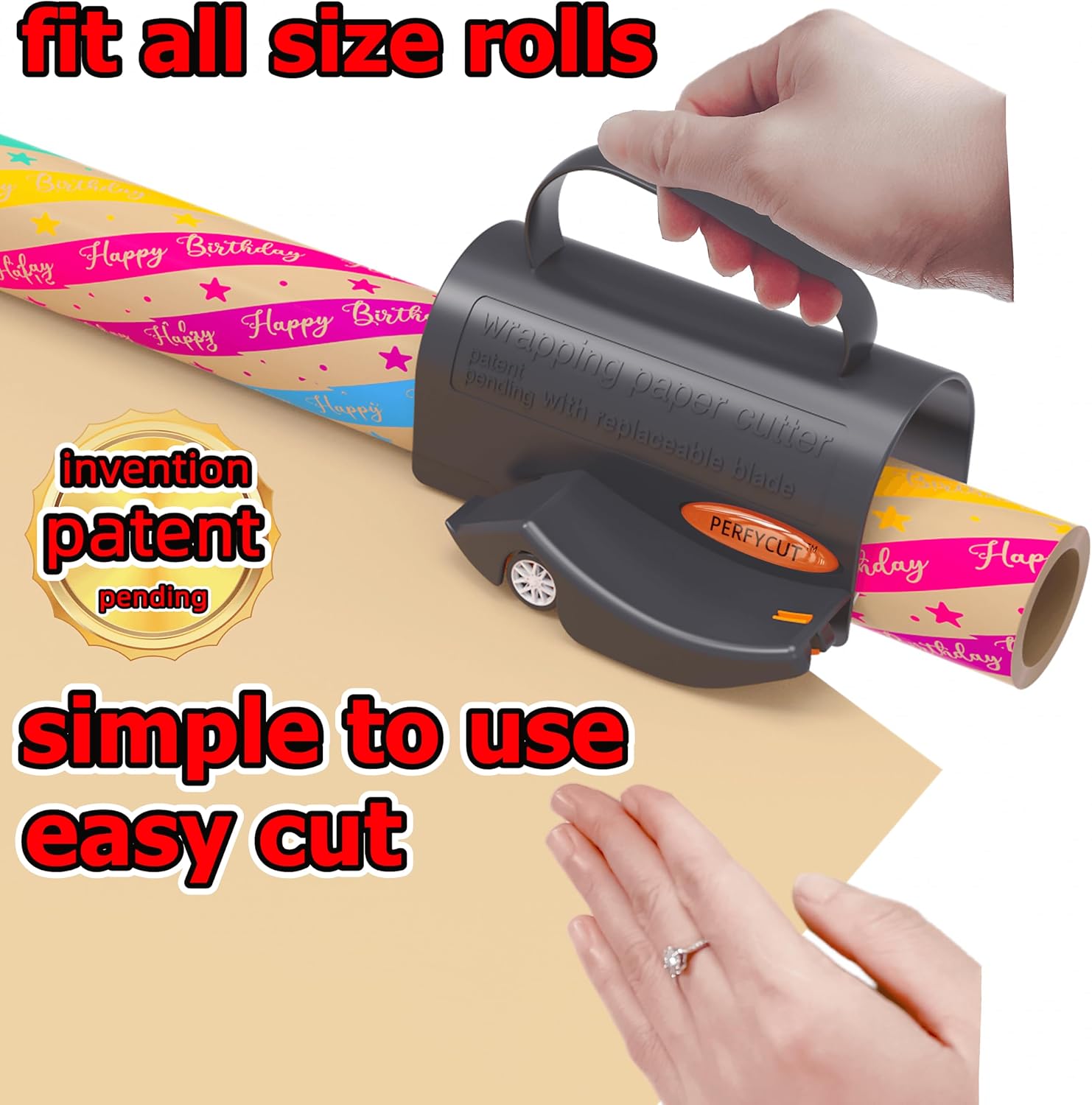 Detalle de perfycut PFC-868 Wrapping Paper Cutter with Retractable Blade and 3 Replacements
