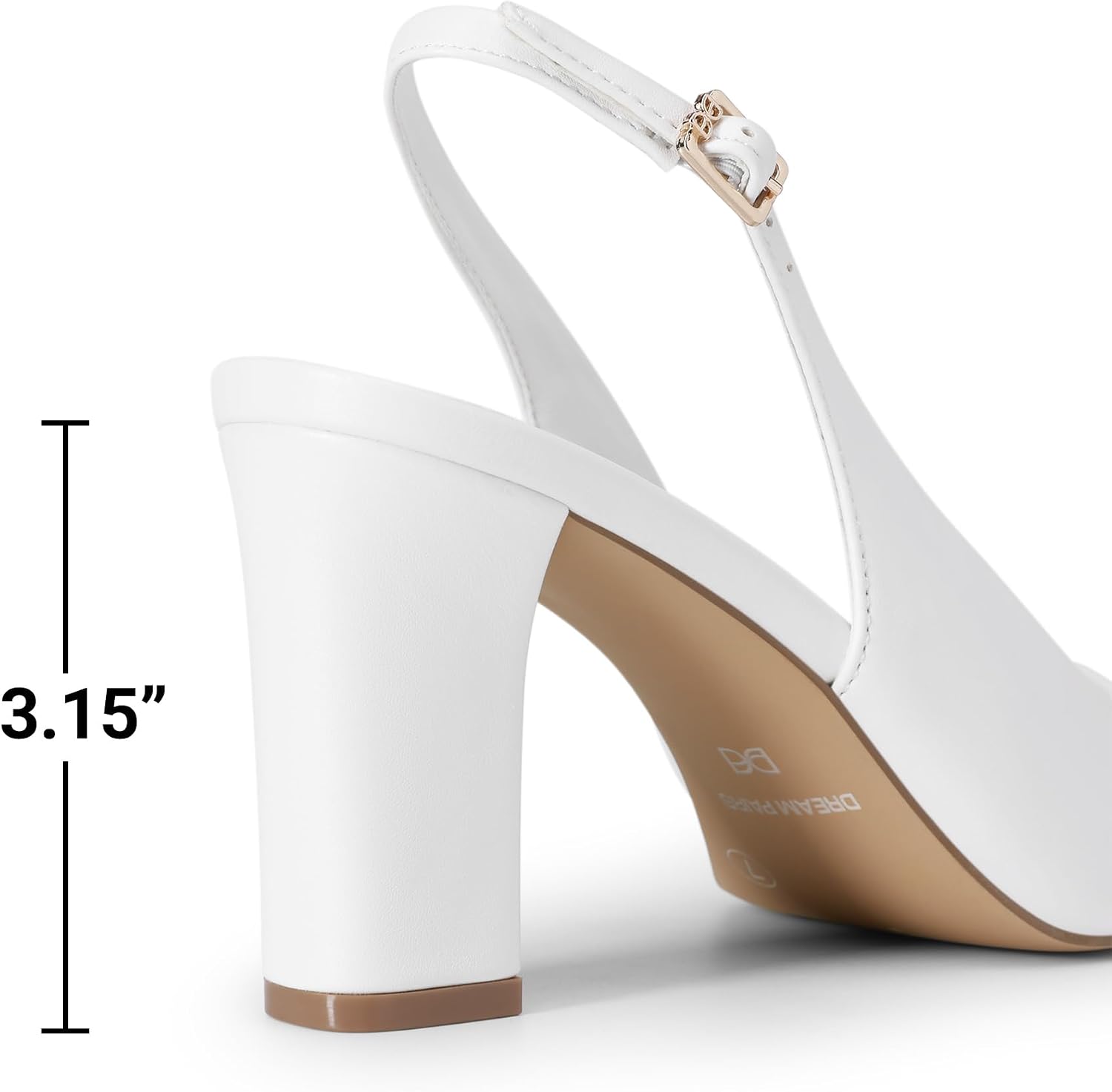 Detalle 2 de DREAM PAIRS Scarpe da donna slingback con tacco a blocco