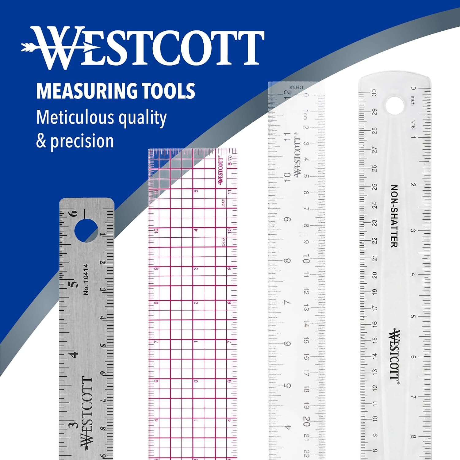 Detalle de Westcott stainless steel ruler, 24 in