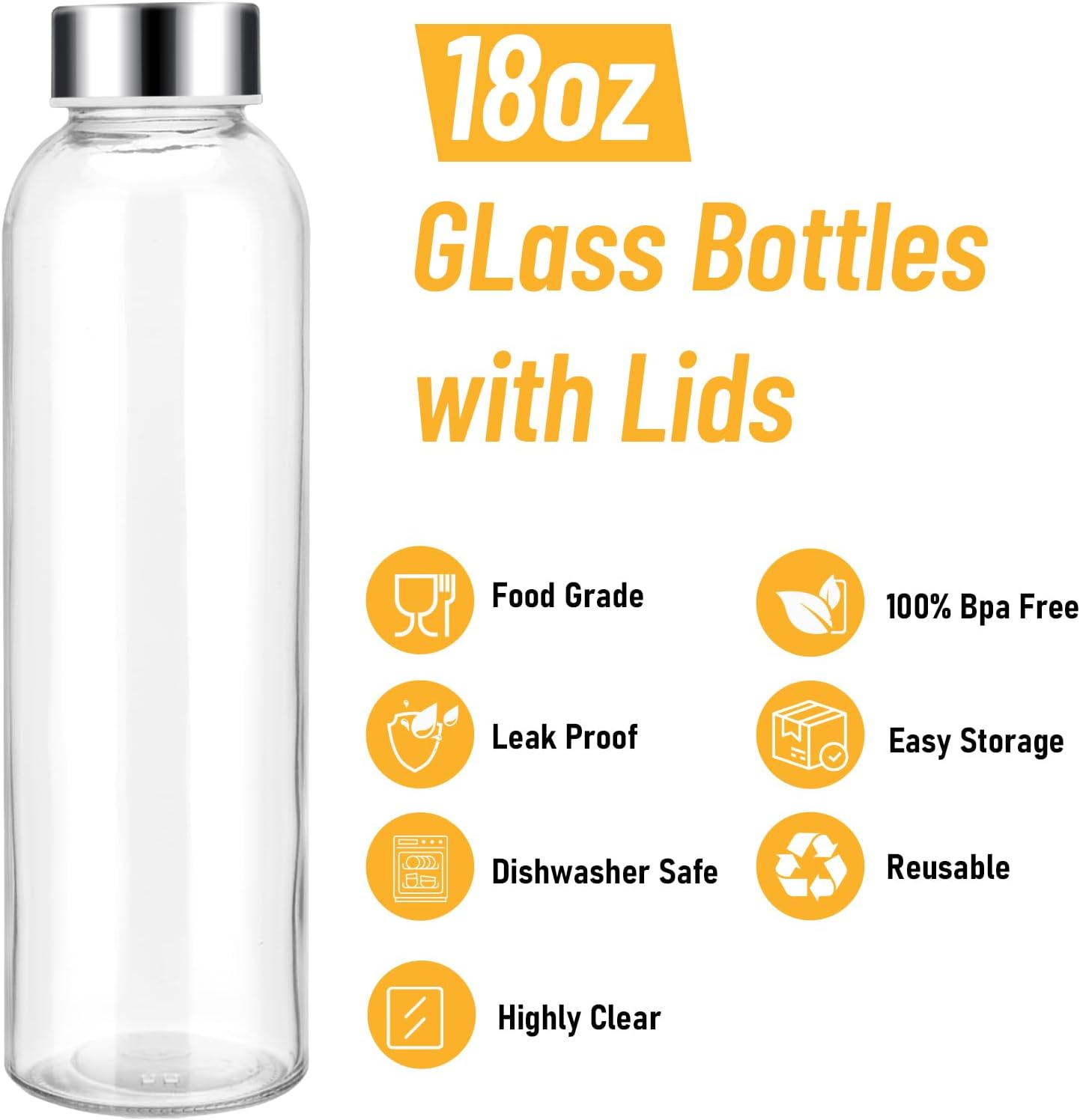 Thumbnail 2 de Sursip 18oz Glass Bottle Set 🥤