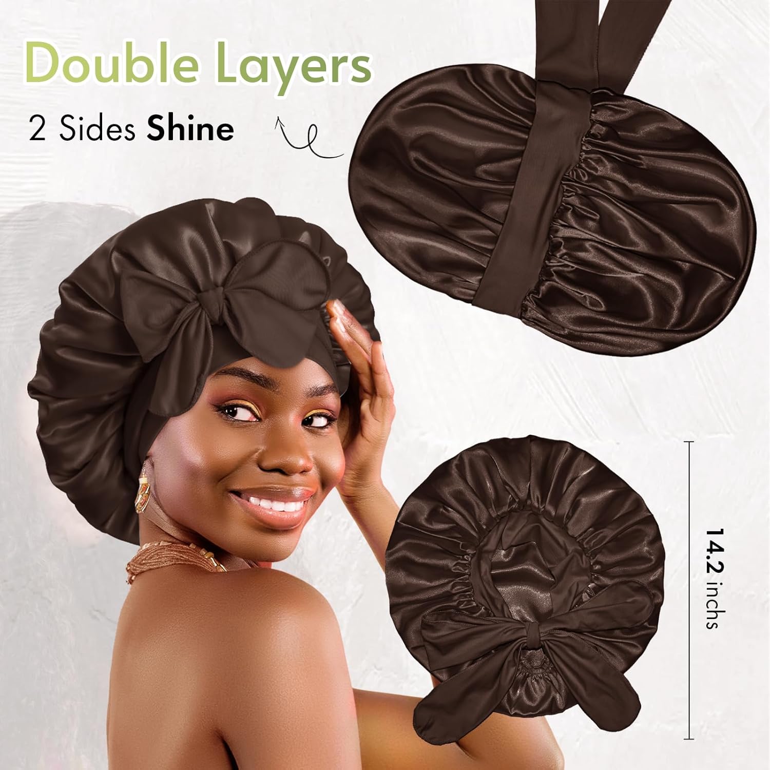 Thumbnail 2 de Bonnet Queen silk hair bonnet for sleep