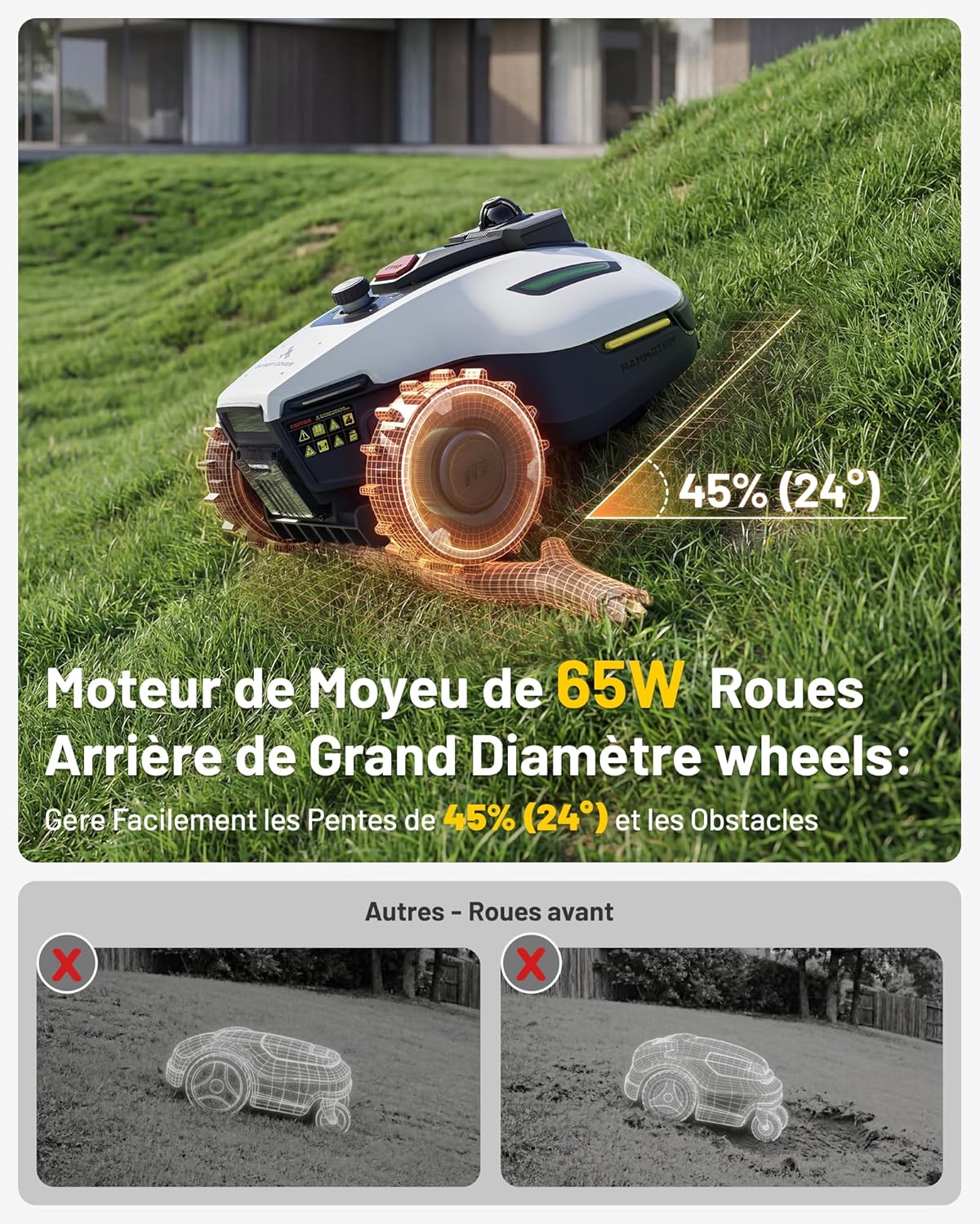Thumbnail 6 de MAMMOTION YUKA Mini 2 800 LiDAR Robot Tondeuse: tonte précise avec IA et détection multi-obstacles