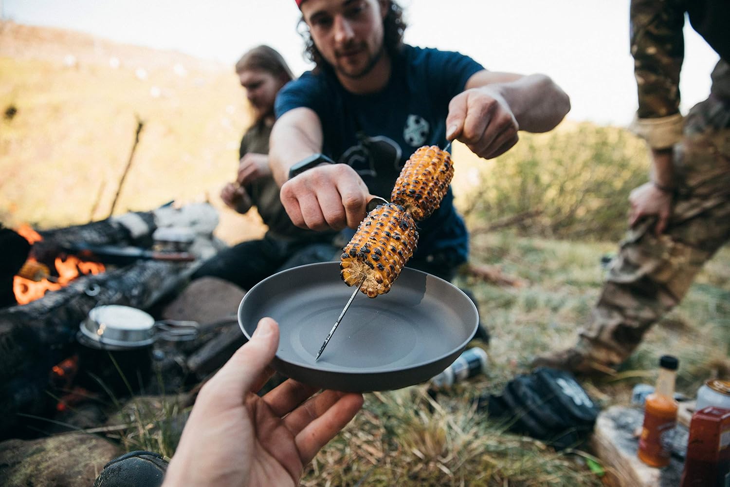 Detalle de Lifeventure Titanium Plate with Raised Sides – Ultra Lightweight Plate for Camping and Travel