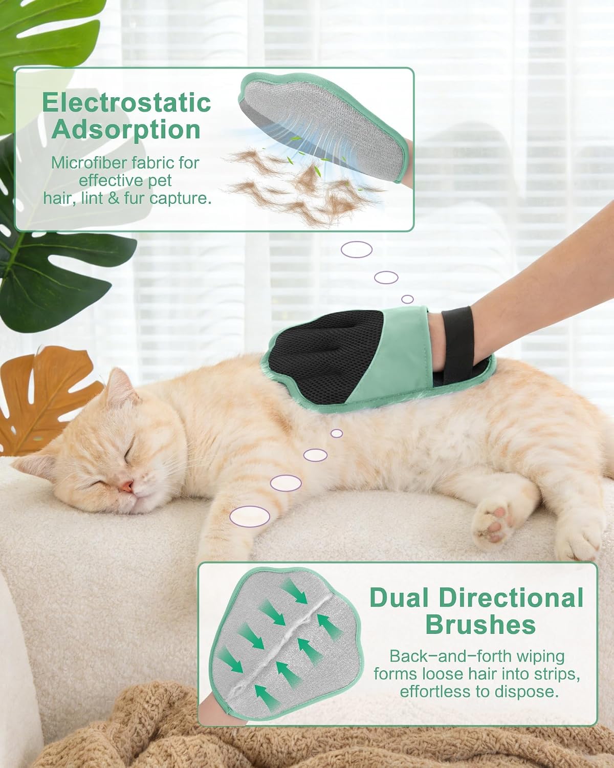 Thumbnail 1 de Lavendex 2PCS Pet Hair Removal Glove – Five-Finger Electrostatic Grooming for Dogs and Cats