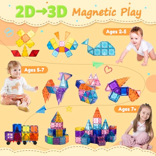 Detalle 1 de Xekel Bloques Magnéticos Construcción para Niños, 100 Piezas 🧲