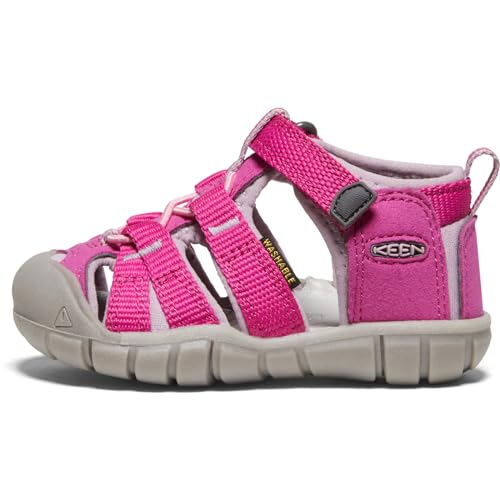 Detalle de KEEN Unisex Kinder SEACAMP II CNX Sandale SEHR BEERIG/MORGENROSA 29 – Wasserdicht, rutschfest und bequem