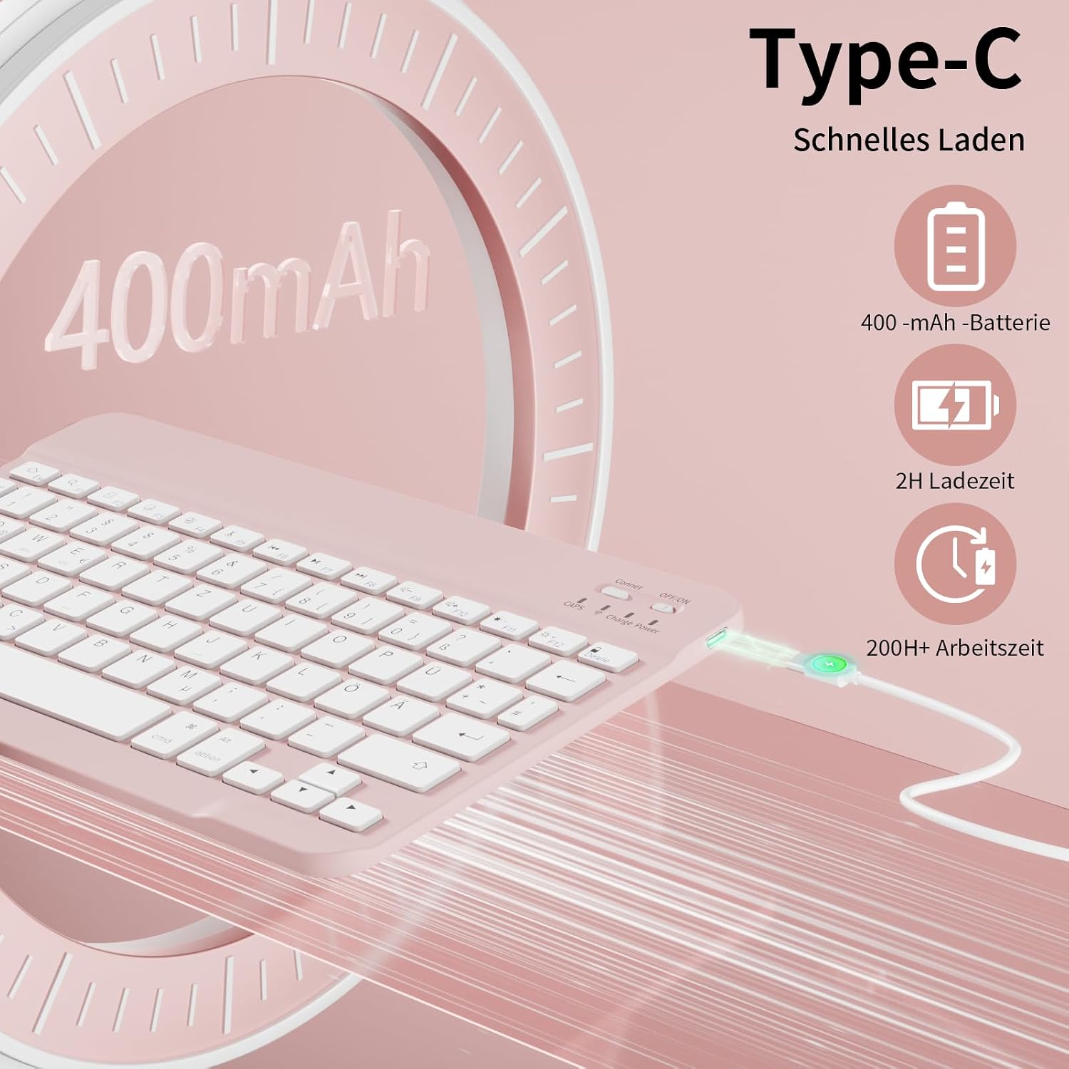 Detalle 2 de iPad 10 11 Tastaturhülle 400 mAh Soft TPU