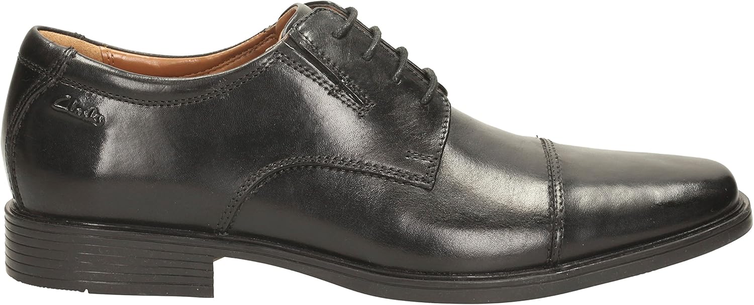 Thumbnail 3 de Clarks Tilden Cap en cuir noir souple, pointure 39,5