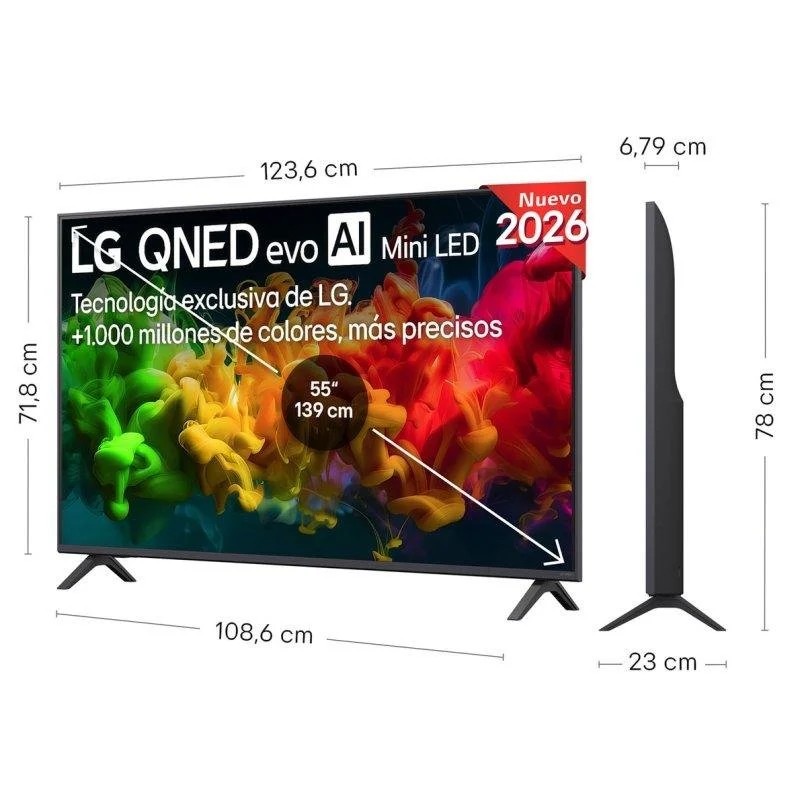 Detalle 2 de LG QNED80B6B: TV MiniLED 55" con IA, 4K y WebOS para cine en casa