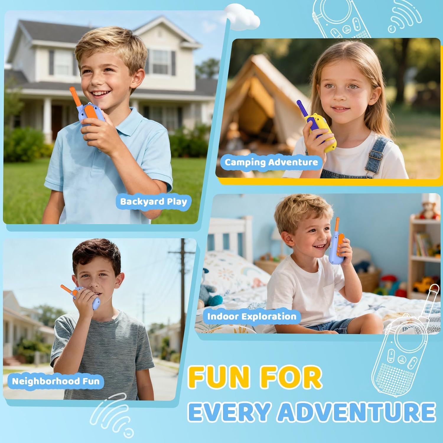 Thumbnail 4 de MOICO Kids Walkie Talkies for 3-12 Year Olds – Rechargeable Long Range Toy Radios