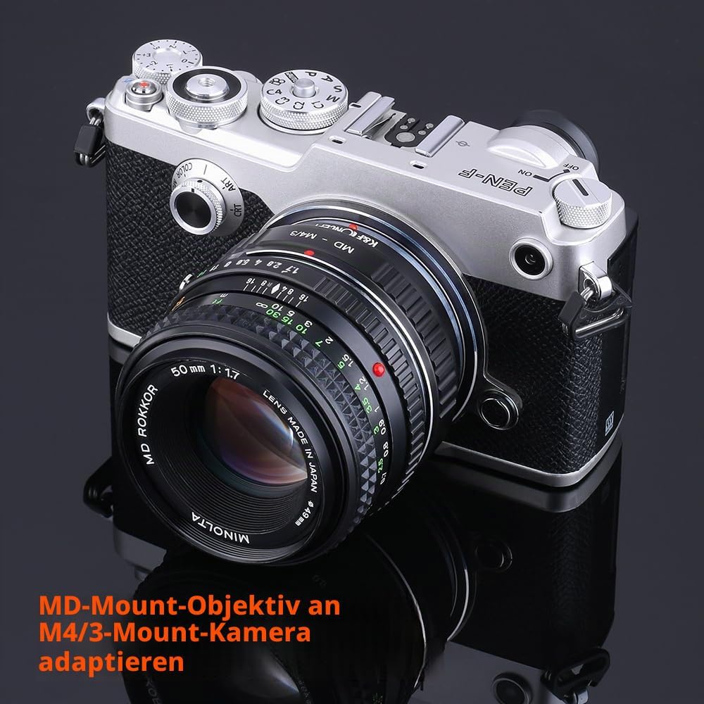 Detalle de K&F CONCEPT MD - M4/3 Objektiv Mount Adapter Ring für Minolta MD auf Micro Four Thirds