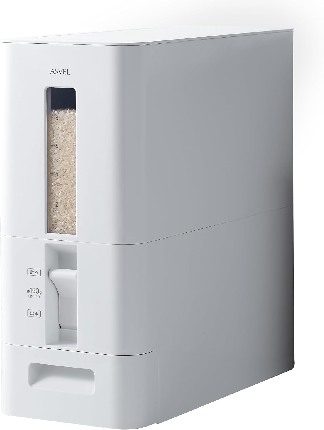 Detalle de アスベル AZ・S計量米びつ 12kg 無洗米対応・分解して洗えるスリムタイプ