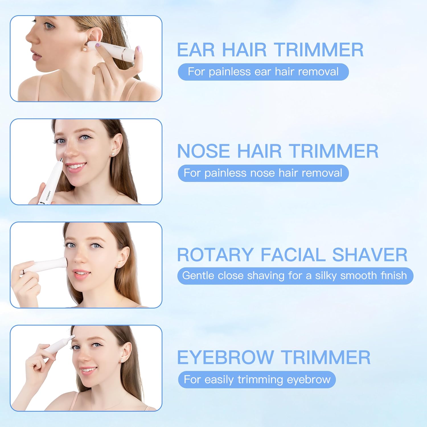 Thumbnail 2 de HEBECA 3-in-1 Nose Hair Trimmer for Women and Men FT3001