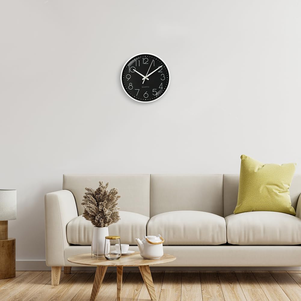 Thumbnail 6 de Aolso Horloge Murale Design Moderne 20 cm — Silencieuse, Quartz, Noir