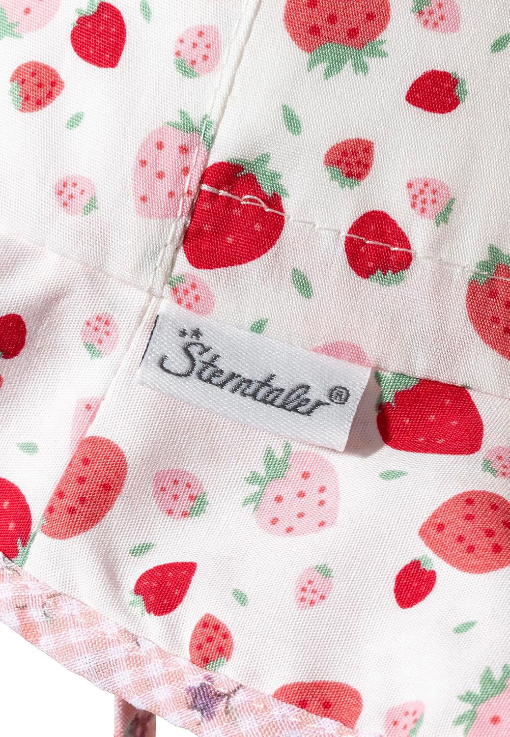 Detalle de Sterntaler Chapeau de Soleil Fraises avec Protège-Nuque et Cordon de Serrage – Fille
