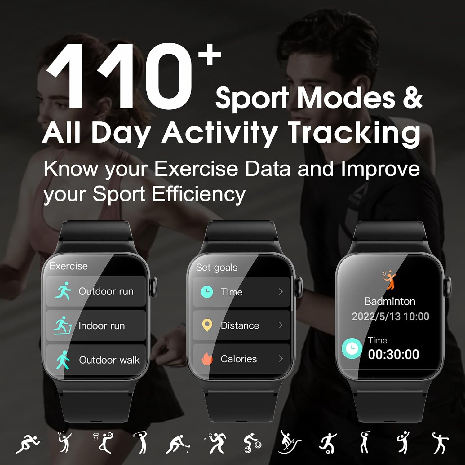 Thumbnail 2 de STECEi Smartwatch Uomo Donna con chiamate, notifiche e IP68 da 1,85