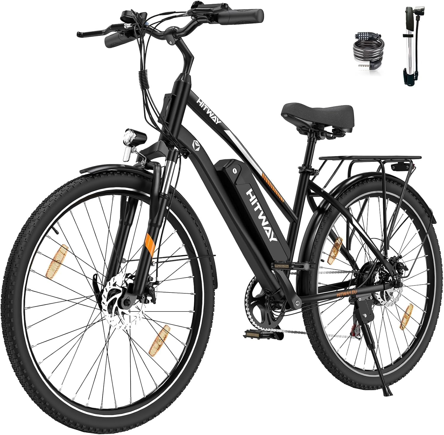 Detalle de HITWAY 27,5"/28" E-Bike Trekkingrad mit 36V 13Ah Akku, 250W Motor und 7 Gängen (Pedelec)