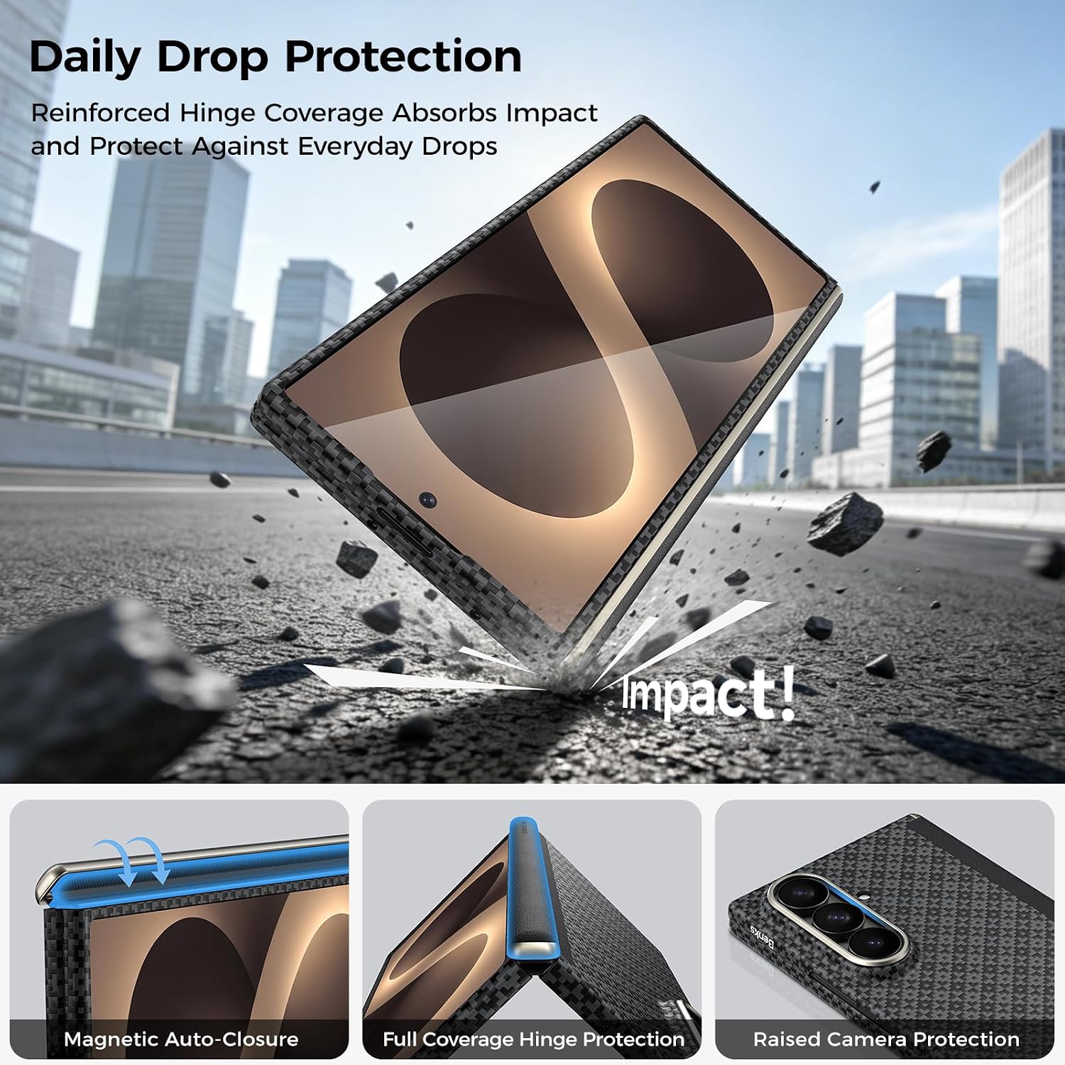Thumbnail 4 de BENKS ArmorGrid Air Grand Combo Case for Galaxy Z Fold 8 Ultra with Hinge Protection