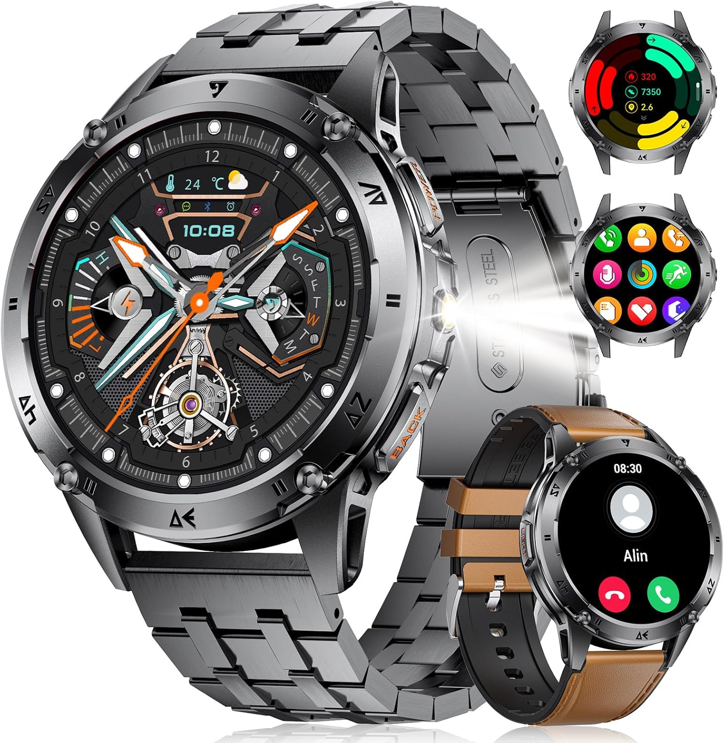 Thumbnail 1 de LIMIGE EF6 Montre Connectée Homme: Appels Bluetooth, Écran AMOLED 1.43'' et 110+ Modes Sportifs