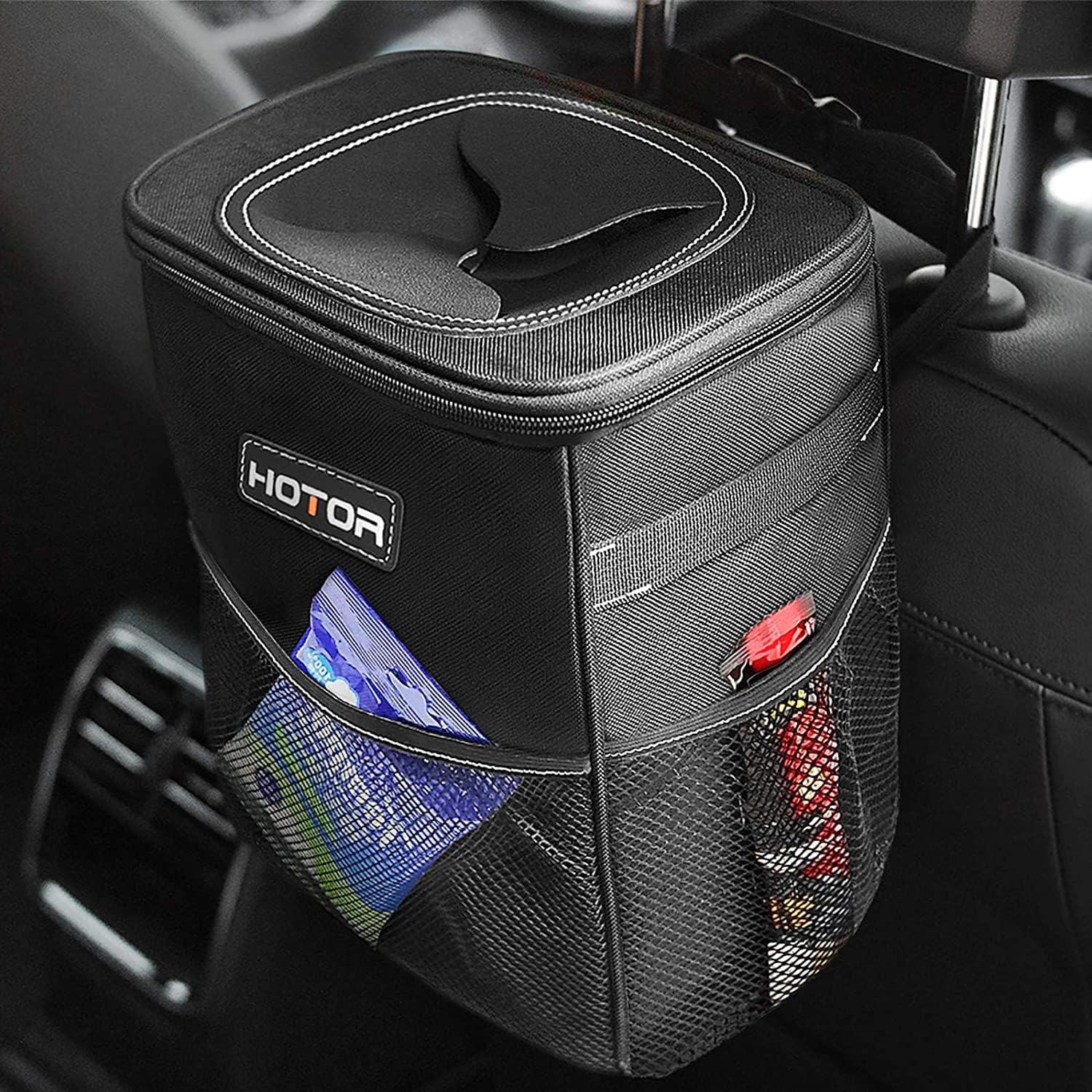 Detalle de HOTOR Car Bin foldable leak-proof car rubbish bin