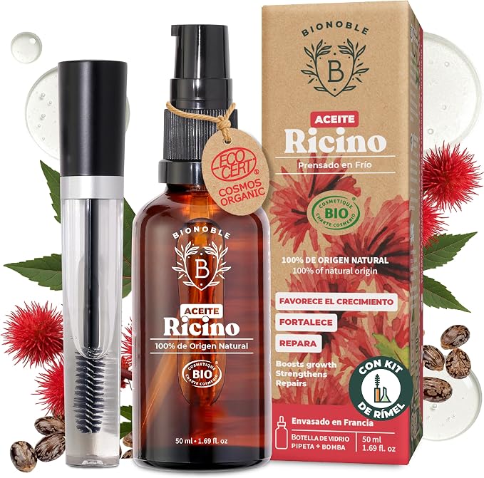 Detalle de Bionoble Aceite de Ricino Orgánico 50ml 🌿 Puro y Natural
