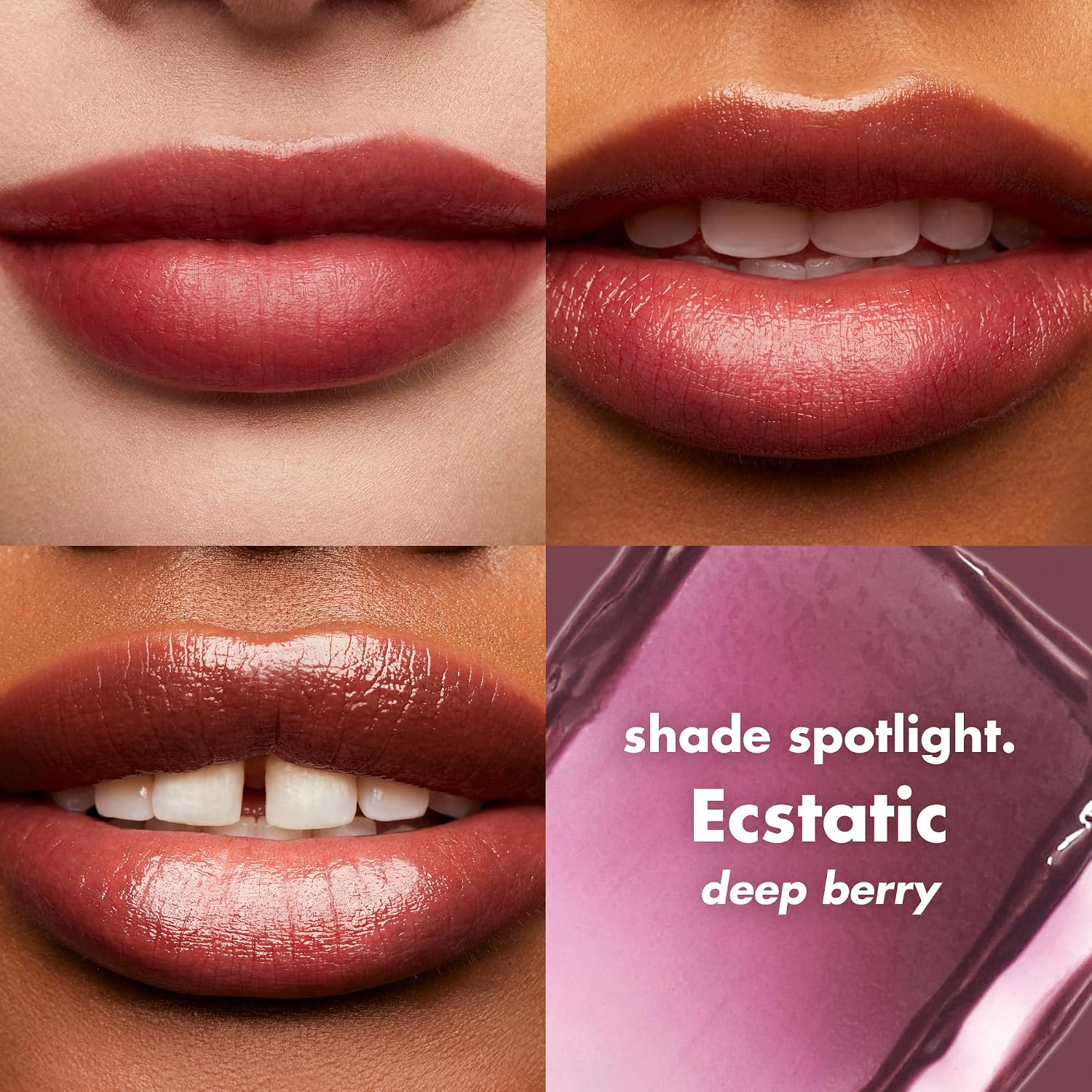 Detalle de e.l.f. Hydrating Core Lip Shine with Shea Butter & Vitamin E in Ecstatic Deep Berry