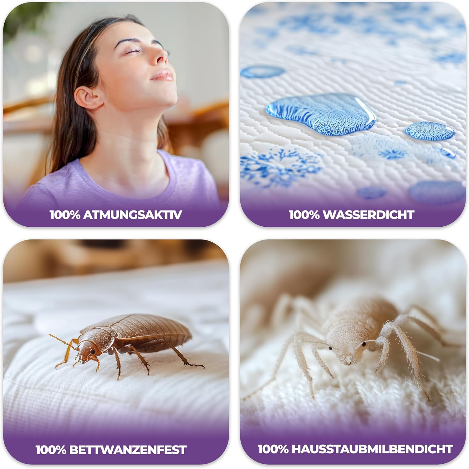 Detalle de Utopia Bedding Matratzenbezug wasserdicht 100 x 200 x 30 cm mit Reißverschluss (Oeko-TEX) – Matratzenschoner in Weiß