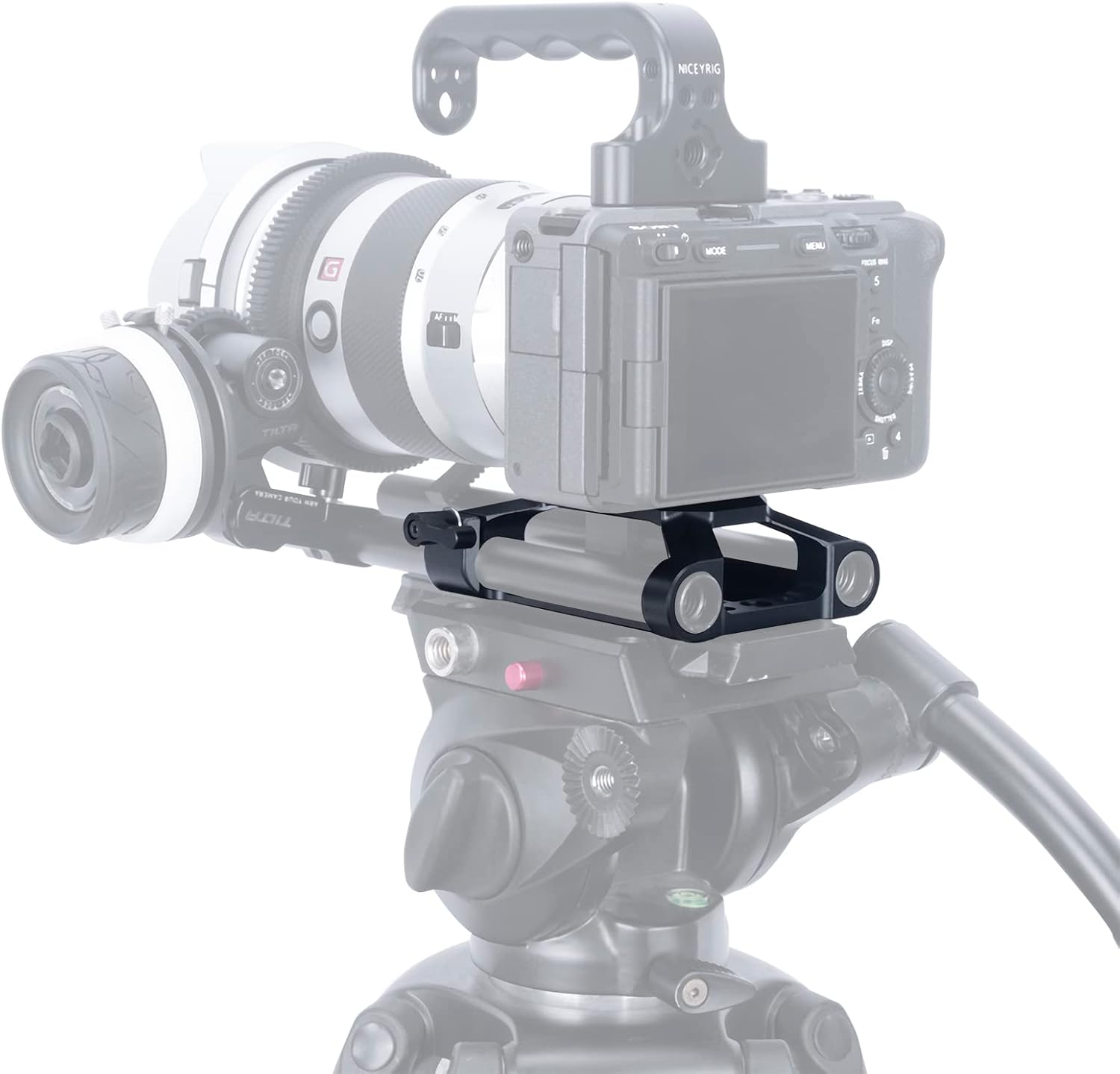 Detalle 2 de NICEYRIG Lightweight Base Plate with 15mm rod clamp 🎥