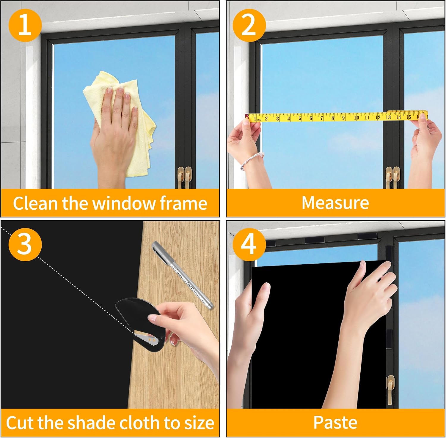 Thumbnail 5 de 250x145cm Blackout Blinds Large: 100% Blackout Material, Easy Temporary Fit, No Drill