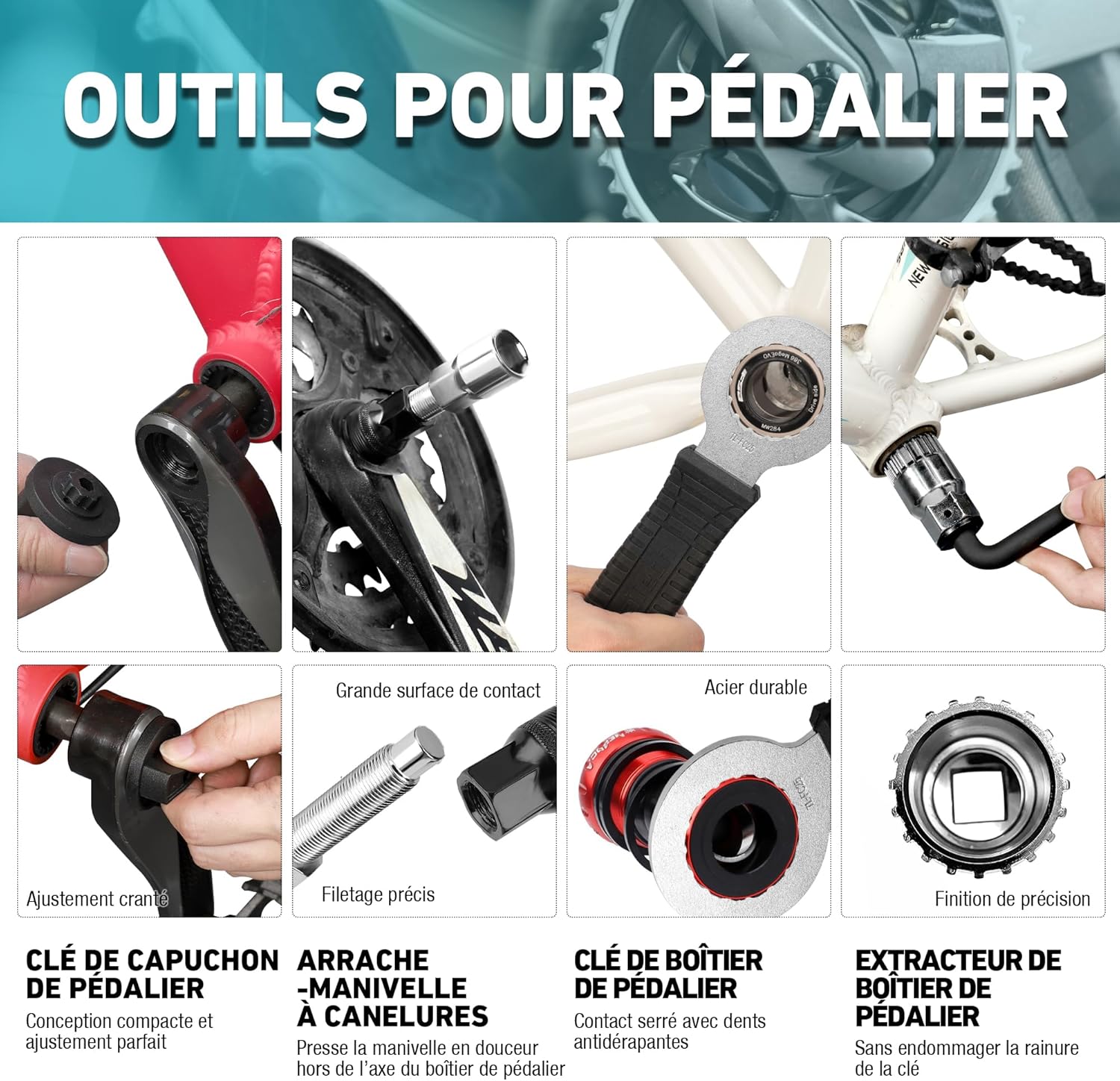 Thumbnail 5 de Kit d’outils de réparation vélo DURATECH 41 pièces avec mallette de transport