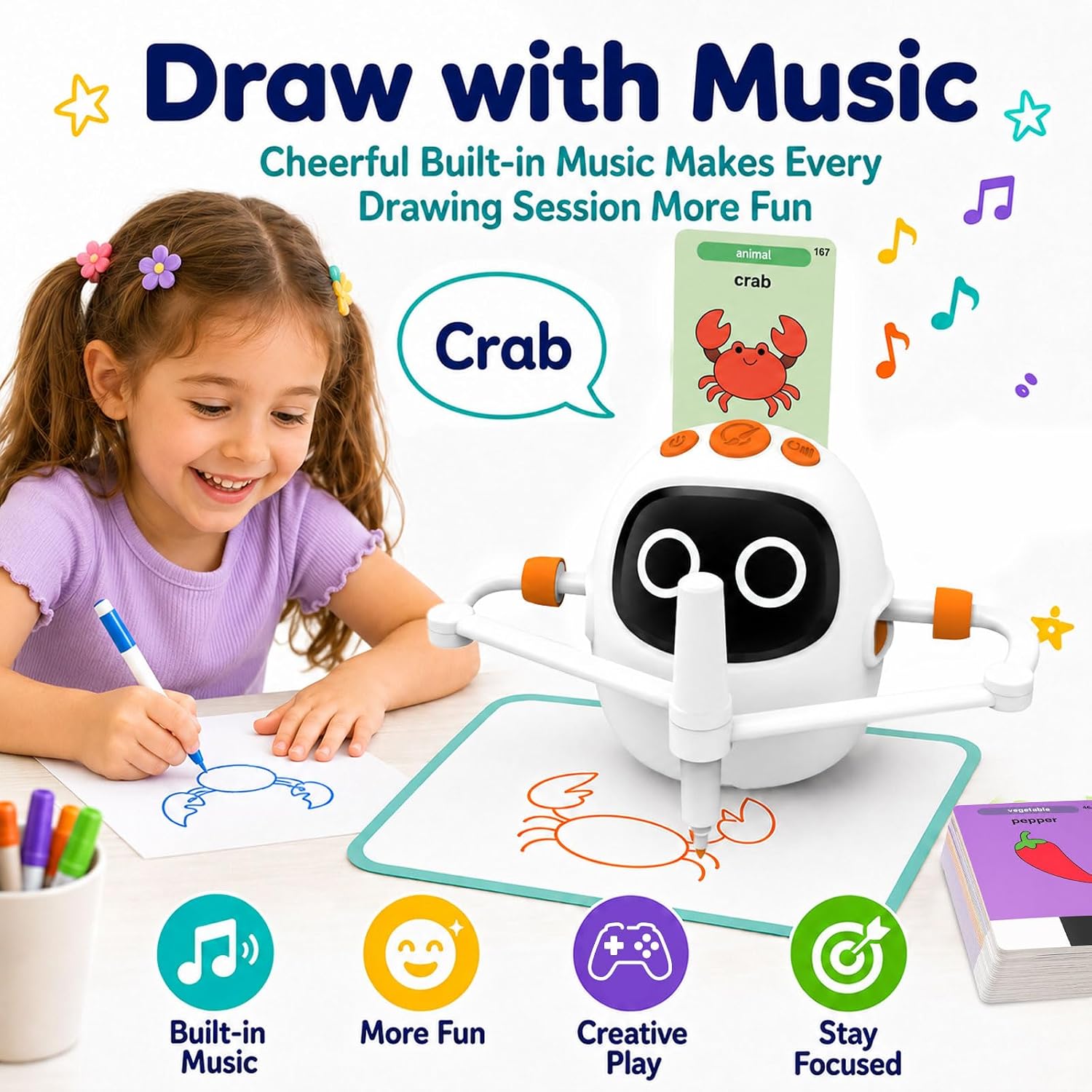 Thumbnail 5 de Drawing Robot for Kids with 214 Cards
