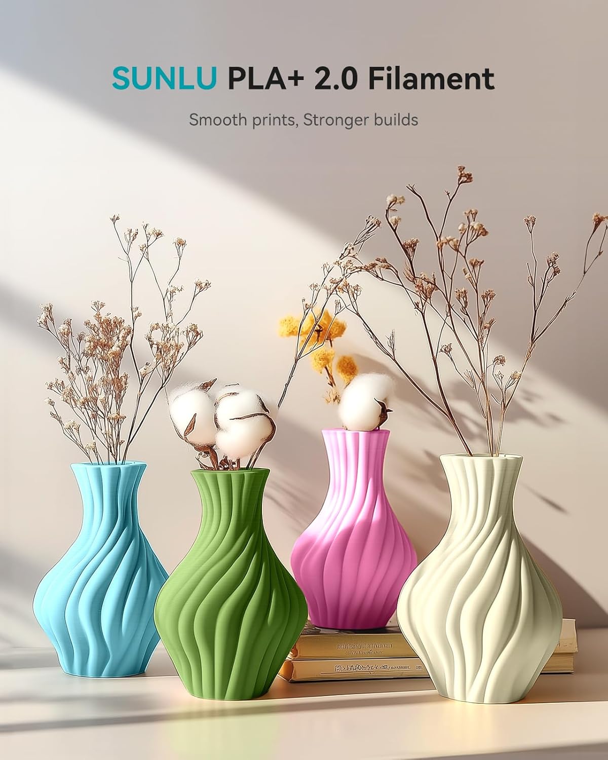 Detalle 2 de SUNLU PLA+ 2.0 Filament Bundle (1.75mm) – 16-Color 250g Spools for Beginners