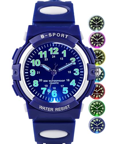 Thumbnail 6 de DTKID Kinderuhr Junge Mädchen – 7-Farben Armbanduhr Analoge Uhr, 3ATM Wasserdicht, 5–16 Jahre