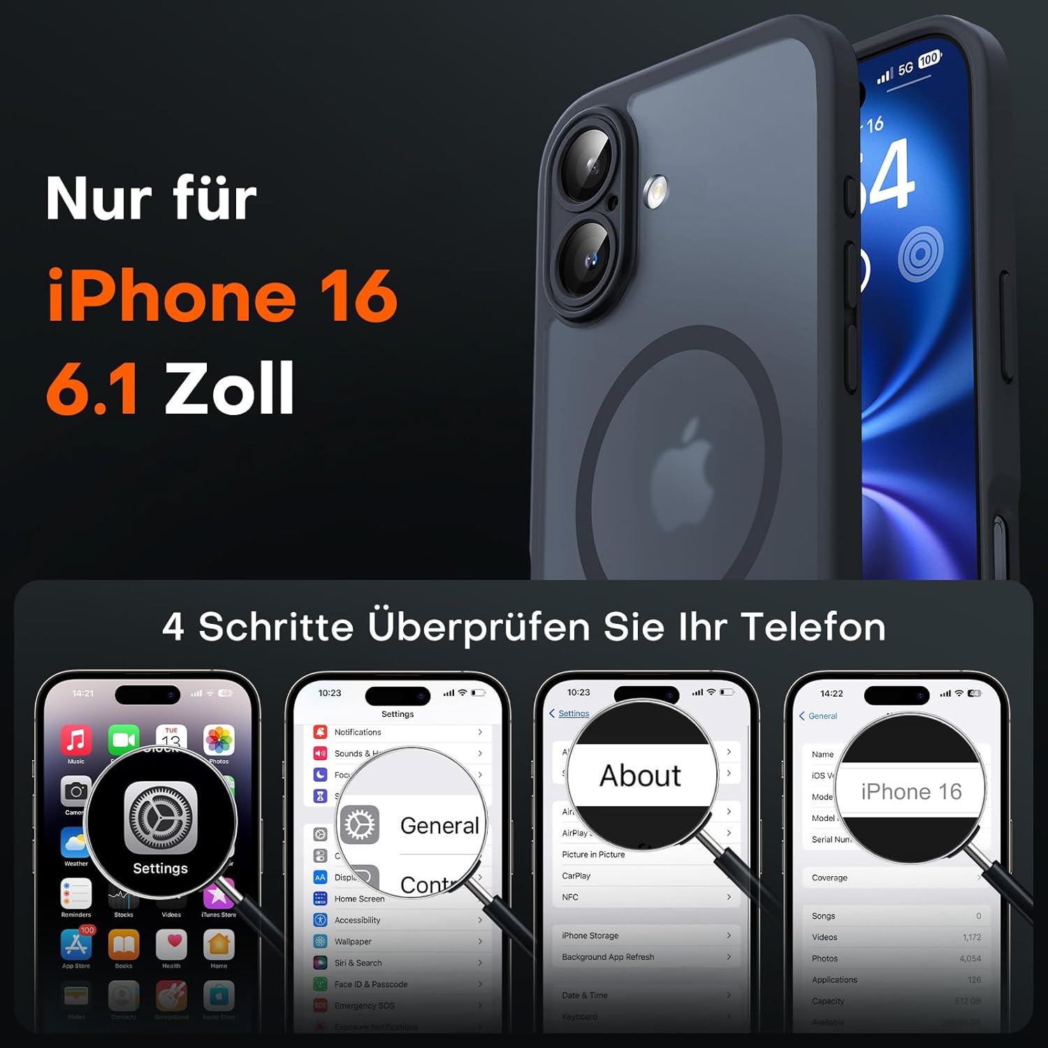 Thumbnail 1 de TOCOL iPhone 16 Hülle MagSafe Vollschutz 256 GB?