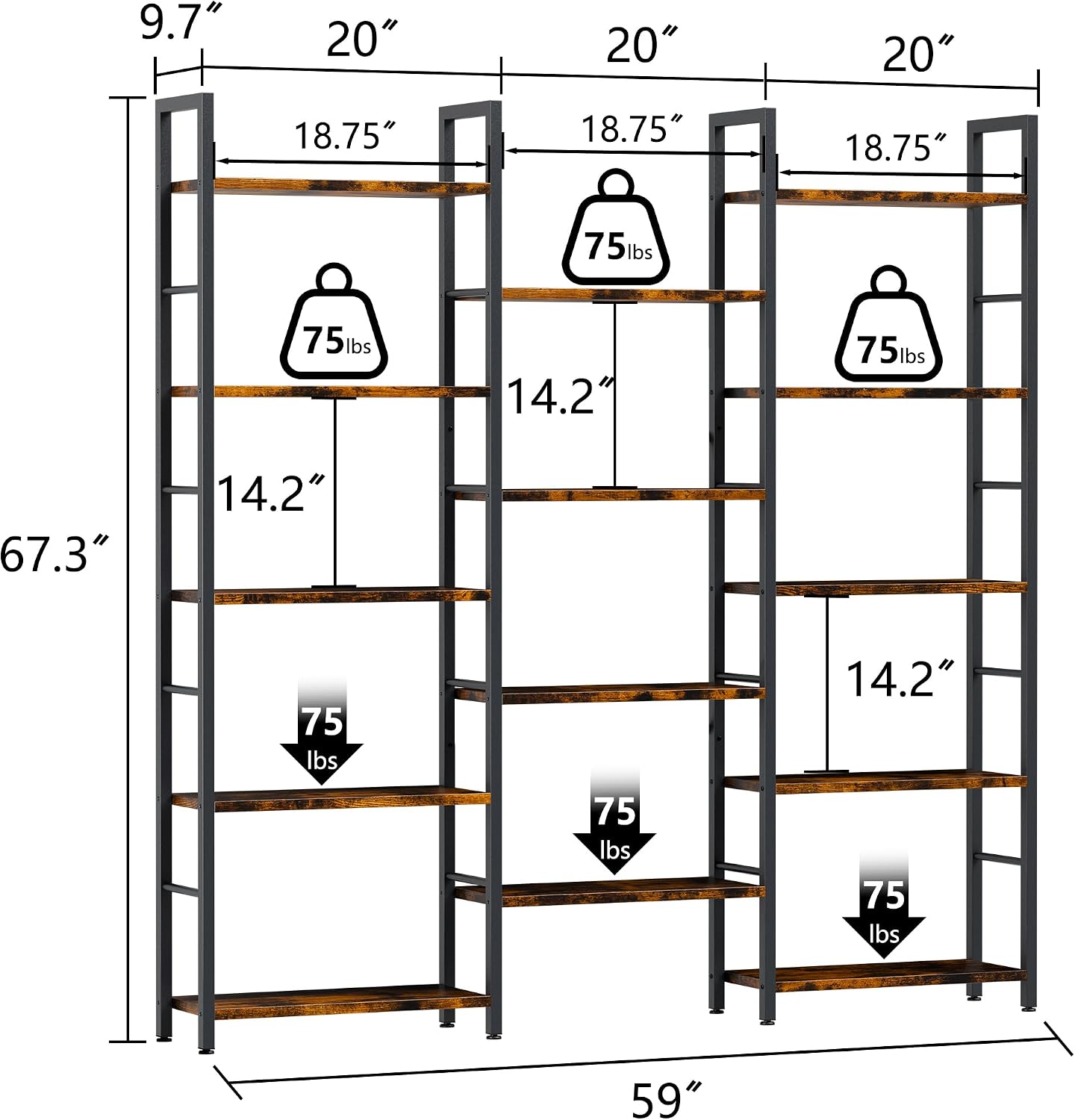 Thumbnail 2 de Shintenchi Bookshelf, 5-Tier