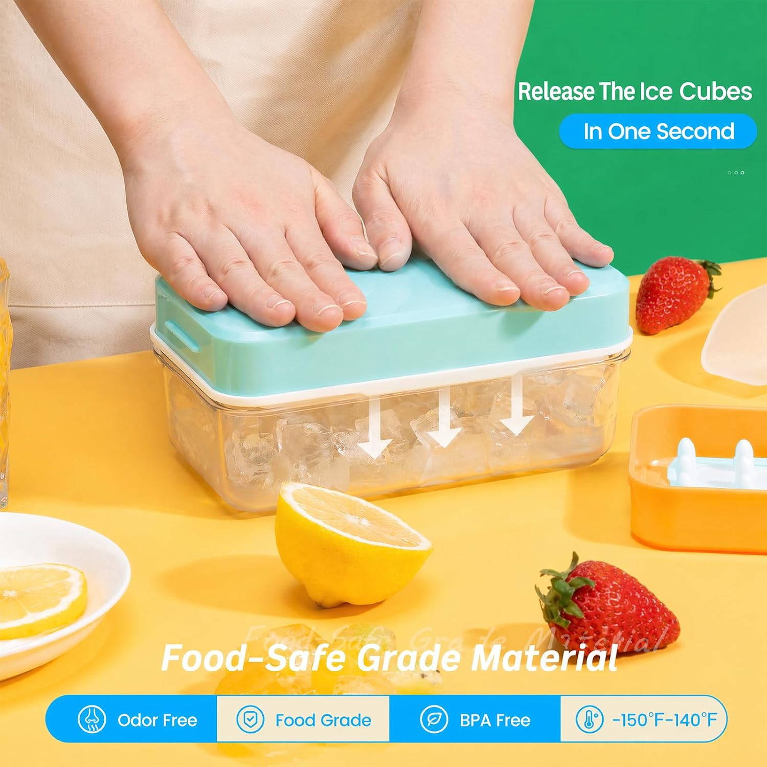 Detalle de PHINOX CTCJ001 Ice Cube Tray Set with Lid, Bin and 0.8-inch Mini Cubes