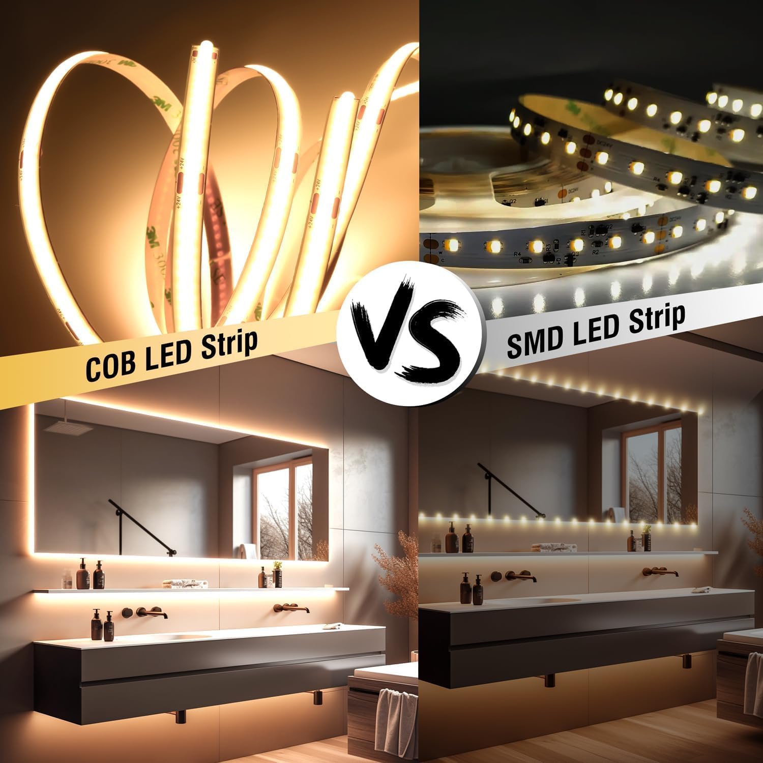 Detalle de luktix COB LED Strip 2 m Warmweiß 2700K 24V