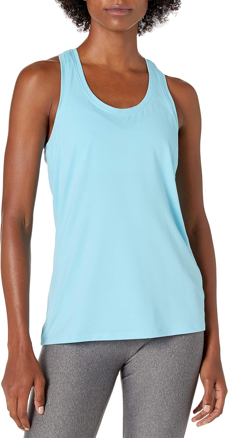 Detalle de Amazon Essentials Women's Active Quick Dry Tech Stretch Racerback Scoop Neck Tank Top, Multipacks