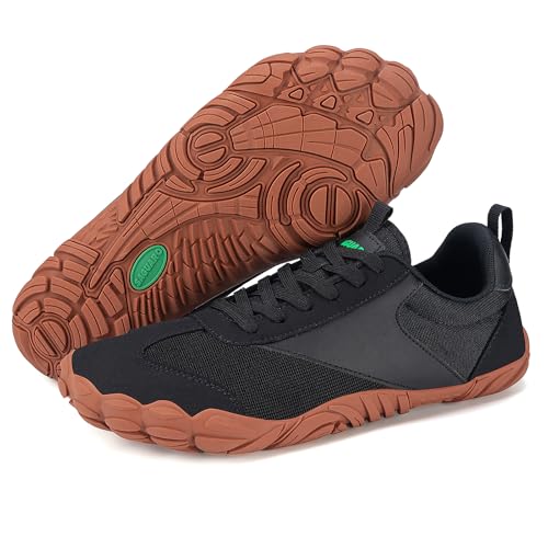 Detalle de SAGUARO zapatillas barefoot minimalistas para mujer ligeras y transpirable, negro (44)