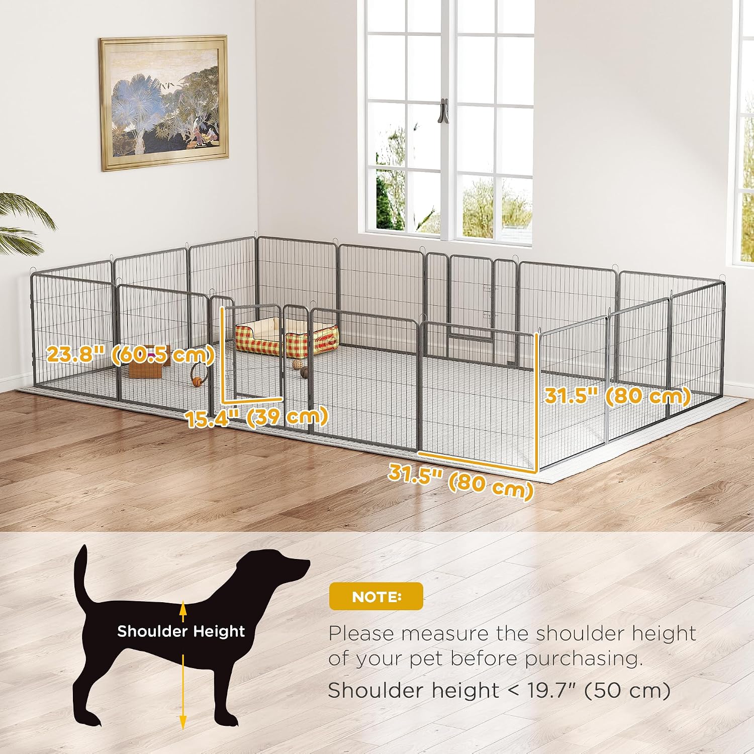Thumbnail 6 de PawHut Dog Playpen 16 Panels