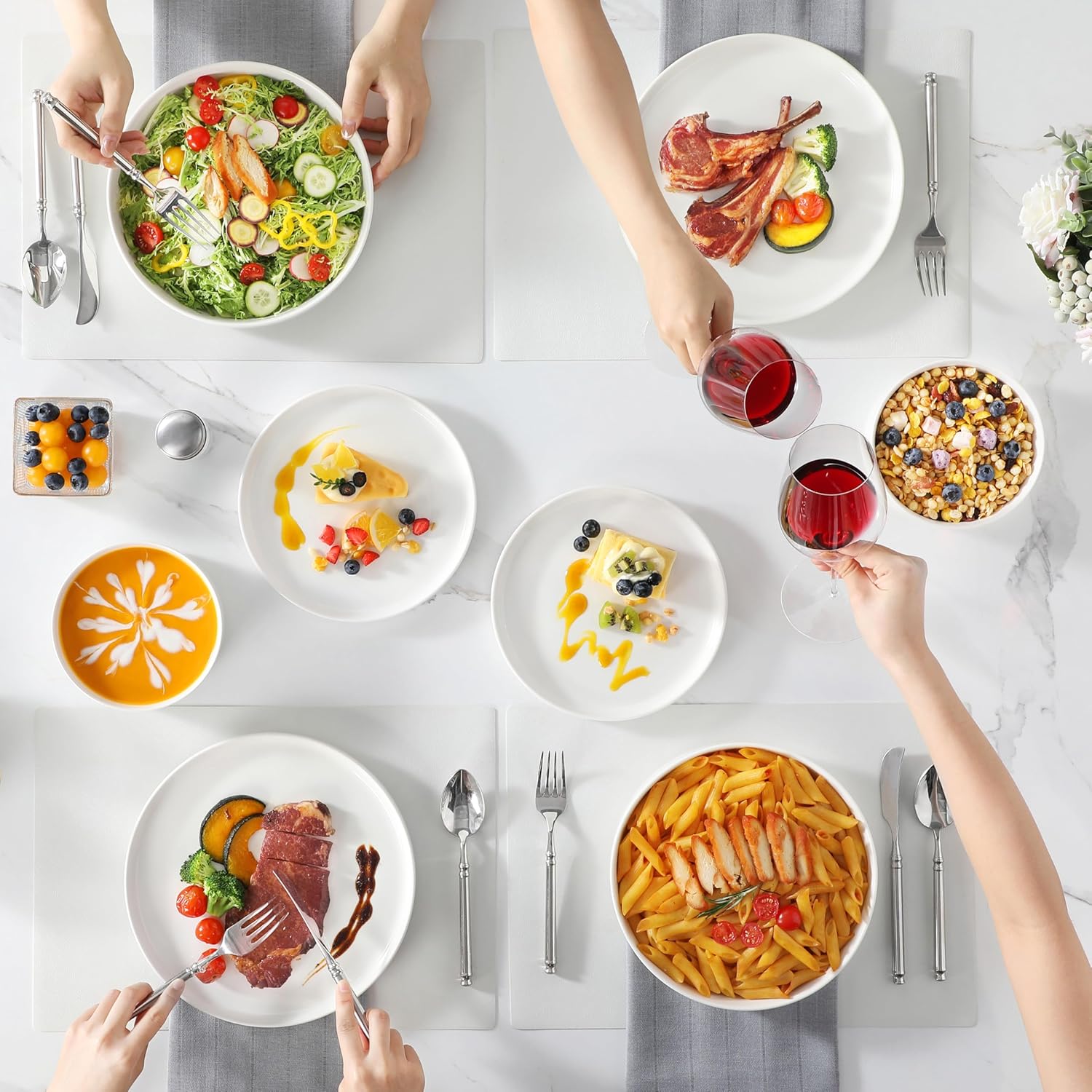 Detalle 1 de MALACASA LEAH dinnerware set 24-piece
