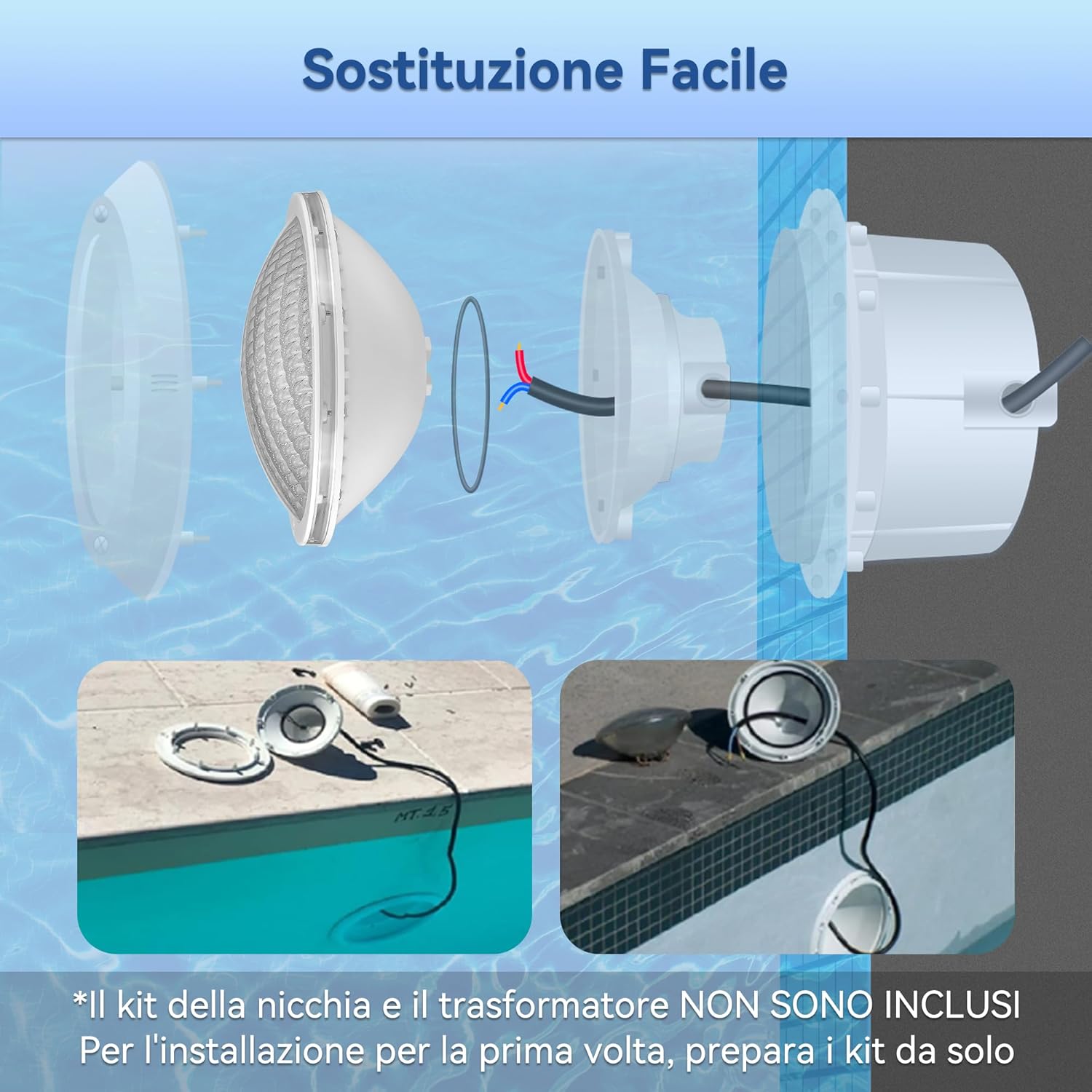 Detalle de Luce Piscina PAR56 LED 18W 12V IP68 1440 lm 120° 3000K bianco caldo
