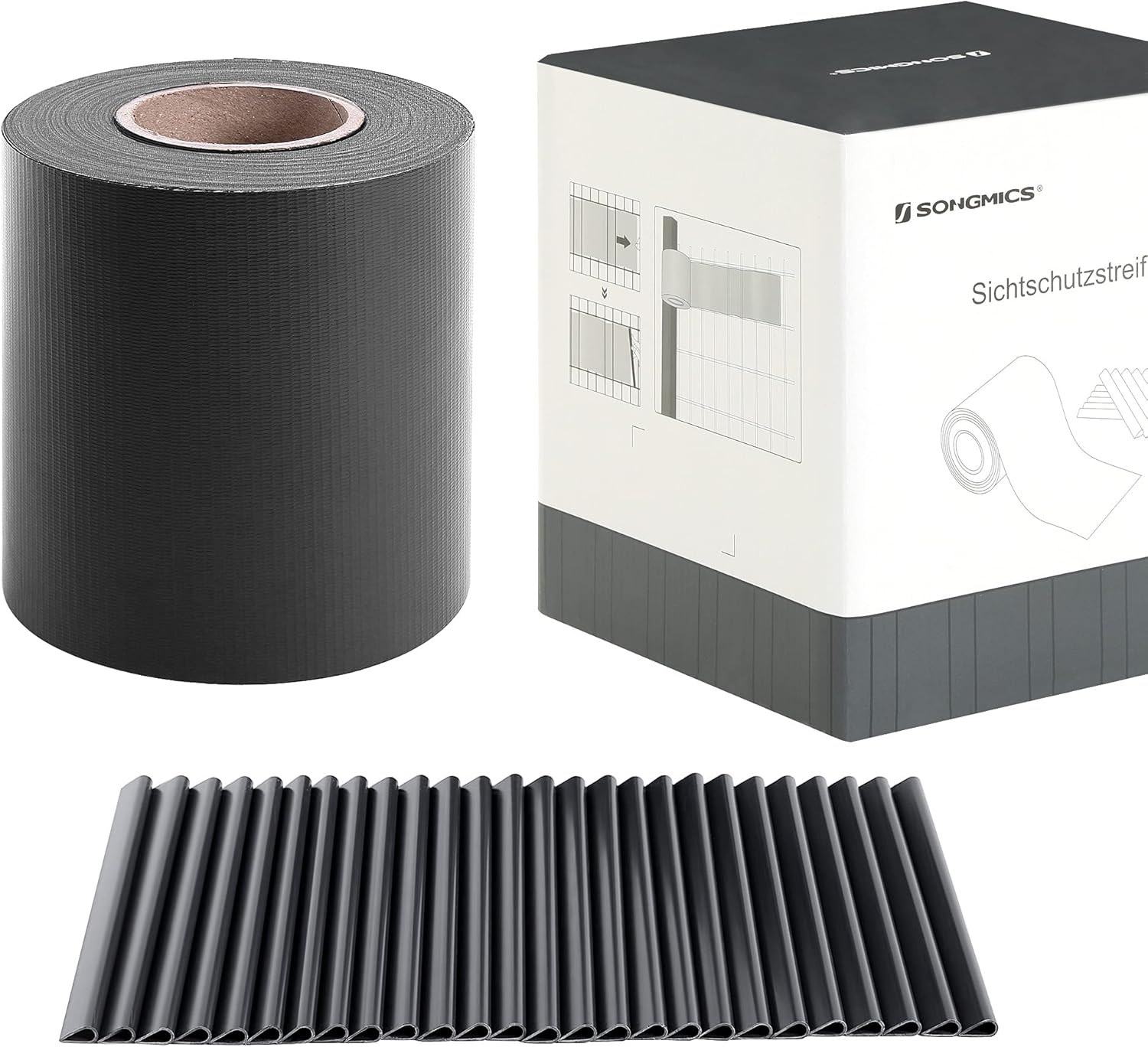 Thumbnail 2 de SONGMICS PVC Sichtschutzstreifen GPJ040H – 40 m x 19 cm, anthrazit