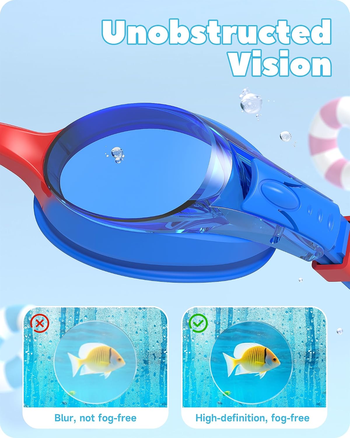 Detalle de Findway Kids Swimming Goggles: Leakproof, Anti‑Fog Swim Goggles for 3–14 Years